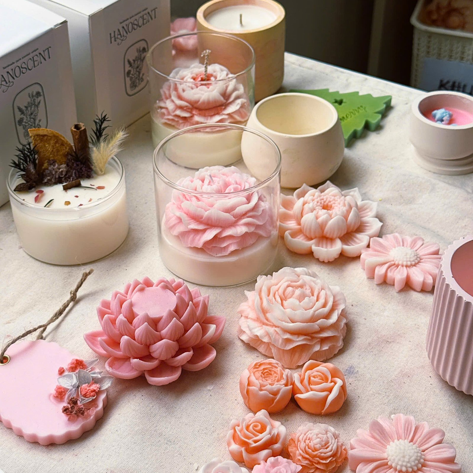 Bộ nến hoa nghệ thuật 1308