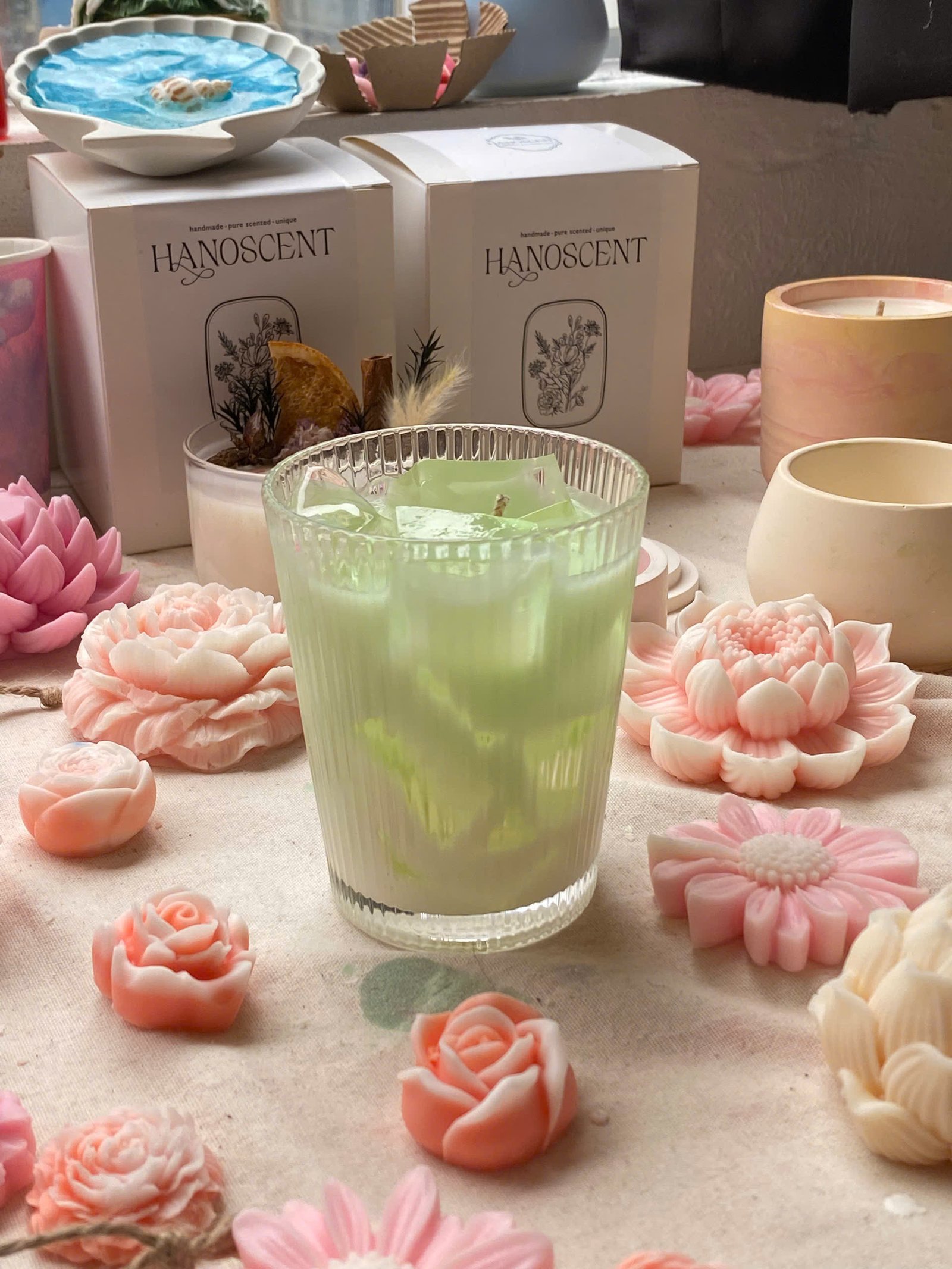 nến thơm cốc matcha sữa 13085